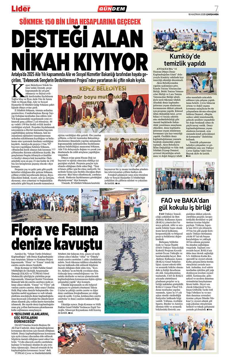 18 H A Z İ R A N 2025 L İ D E R G A Z E T E A N T A L Y A 7