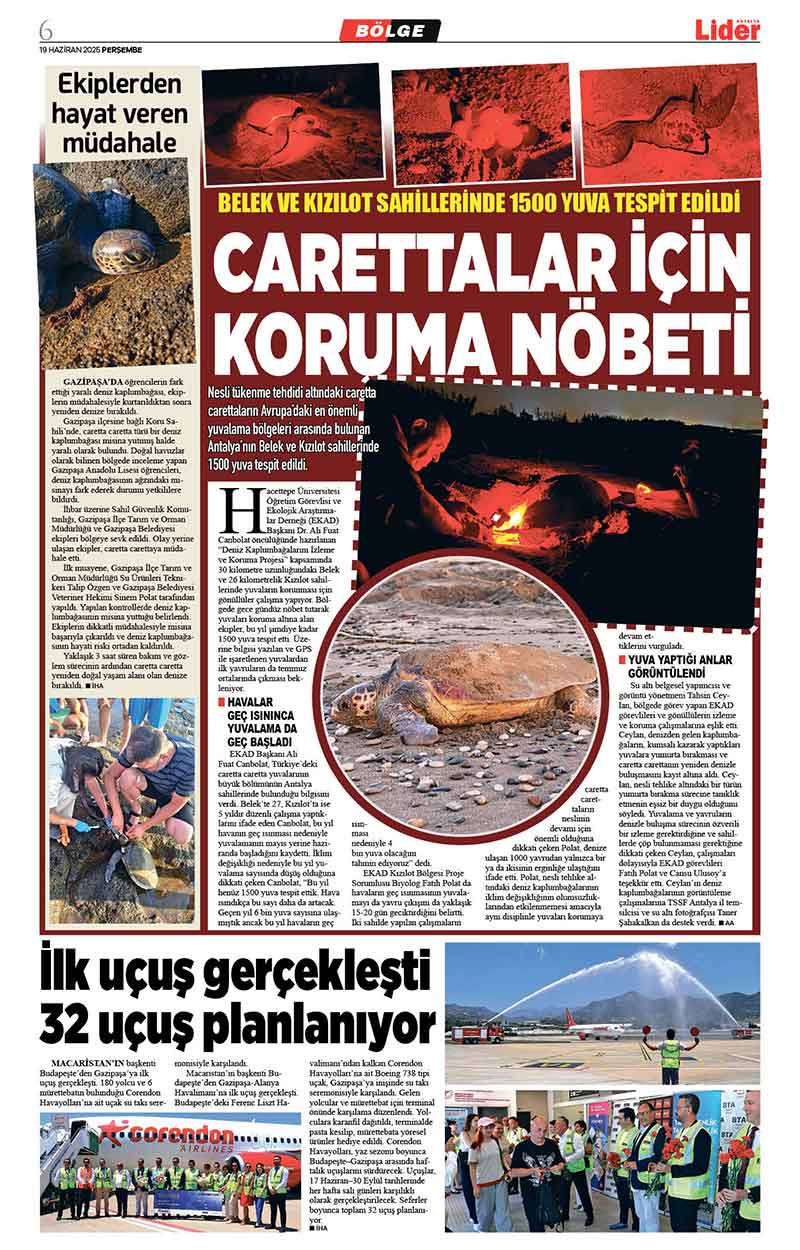 19 H A Z İ R A N 2025 L İ D E R G A Z E T E A N T A L Y A 6