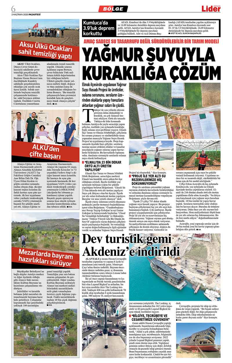 2 H A Z İ R A N 2025 L İ D E R G A Z E T E A N T A L Y A 6