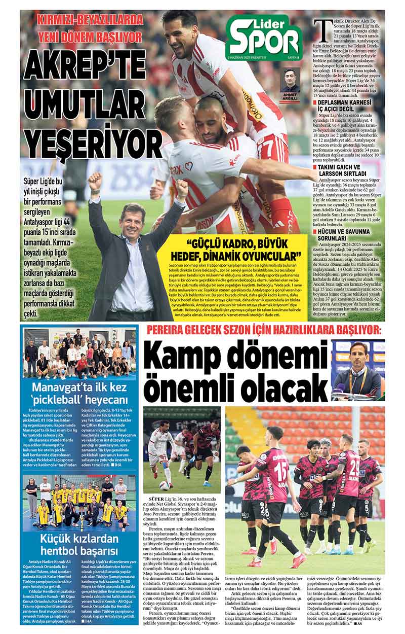 2 H A Z İ R A N 2025 L İ D E R G A Z E T E A N T A L Y A 8