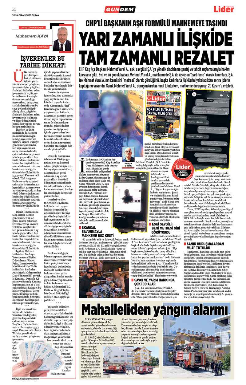 20 H A Z İ R A N 2025 L İ D E R G A Z E T E A N T A L Y A 4