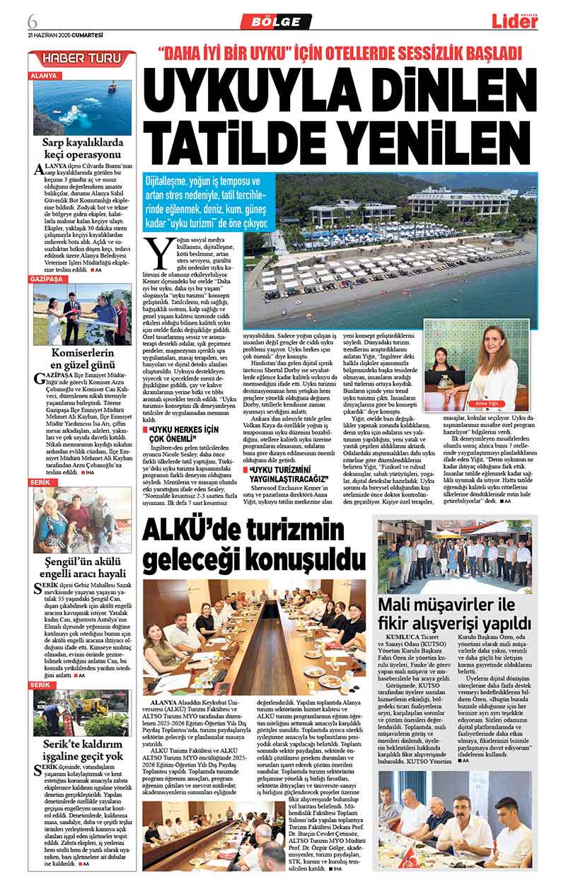 21 H A Z İ R A N 2025 L İ D E R G A Z E T E A N T A L Y A 6