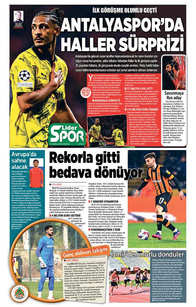21 H A Z İ R A N 2025 L İ D E R G A Z E T E A N T A L Y A 8