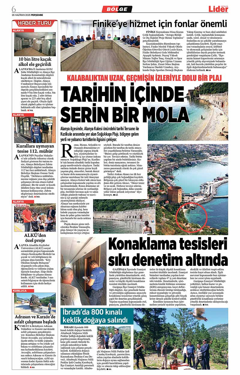 26 H A Z İ R A N 2025 L İ D E R G A Z E T E A N T A L Y A 6