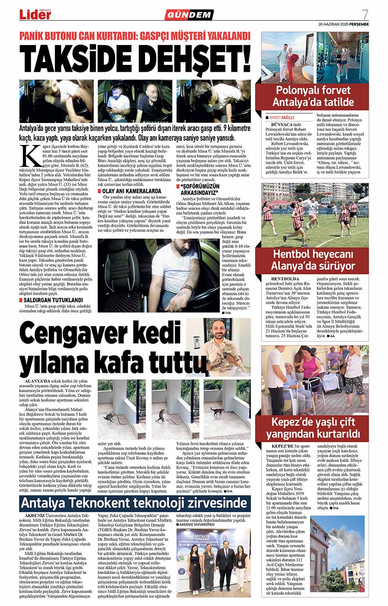 26 H A Z İ R A N 2025 L İ D E R G A Z E T E A N T A L Y A 7