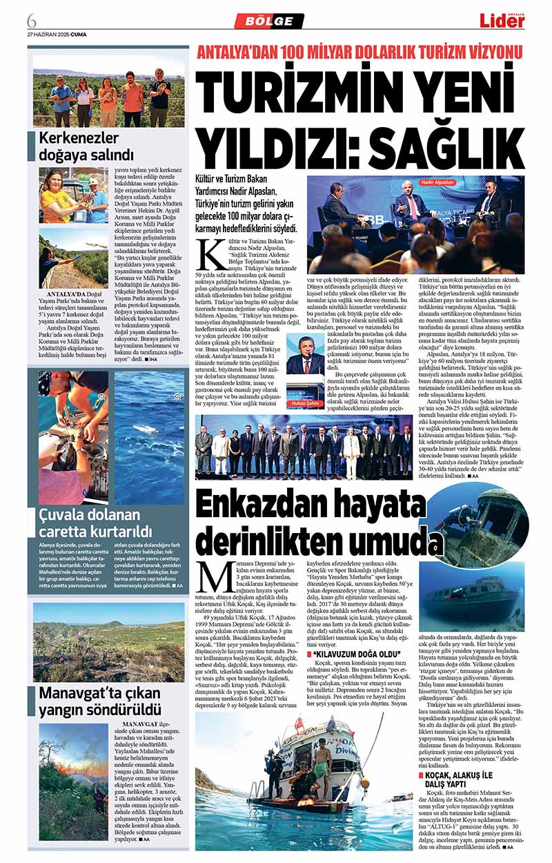 27 H A Z İ R A N 2025 L İ D E R G A Z E T E A N T A L Y A 6