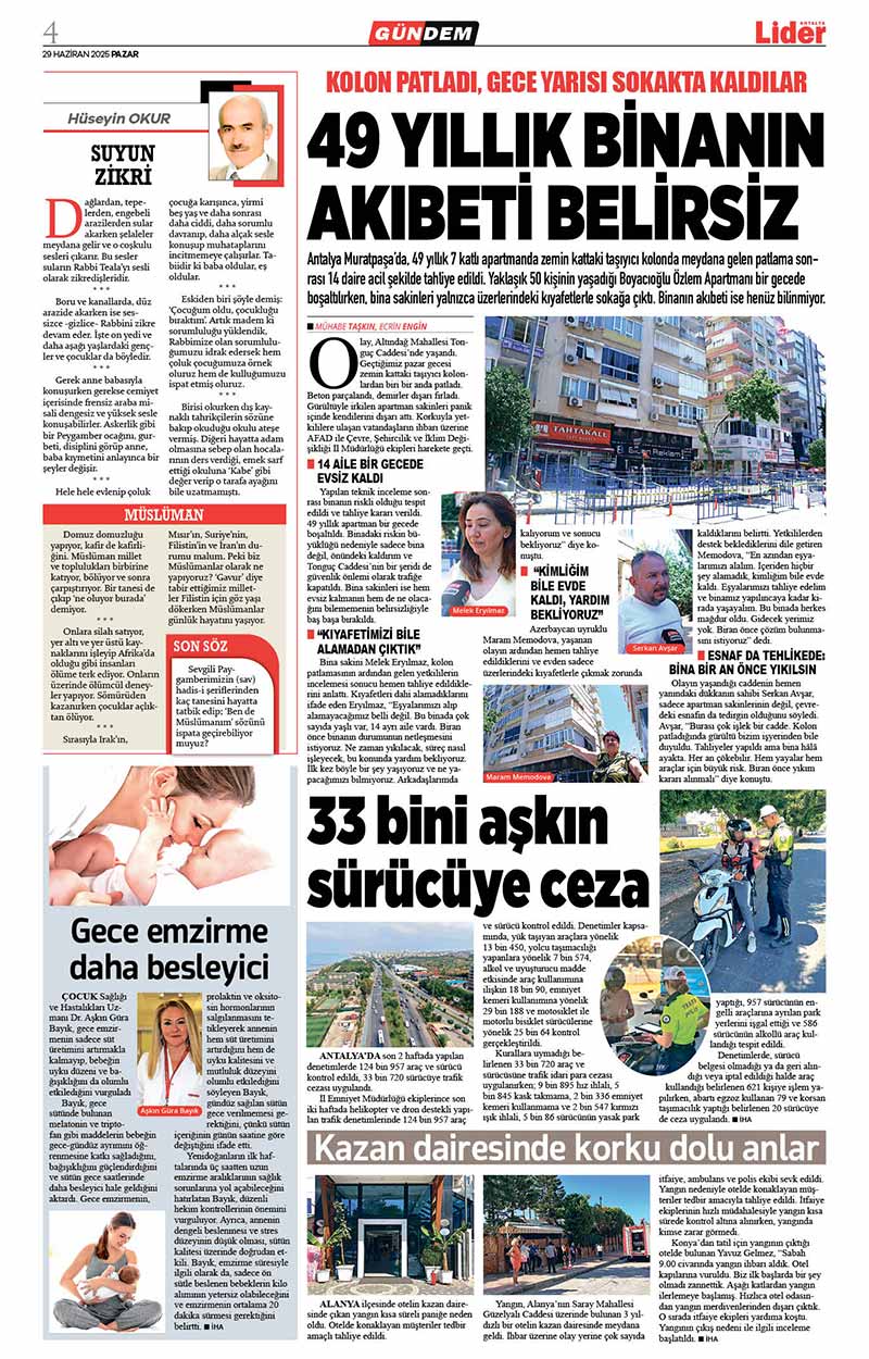 29 H A Z İ R A N 2025 L İ D E R G A Z E T E A N T A L Y A 4