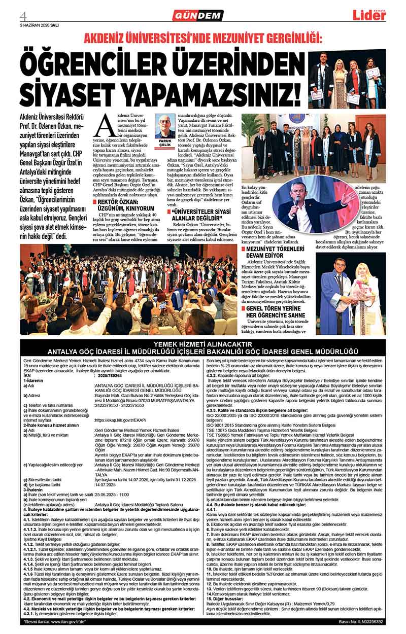 3 H A Z İ R A N 2025 L İ D E R G A Z E T E A N T A L Y A 4