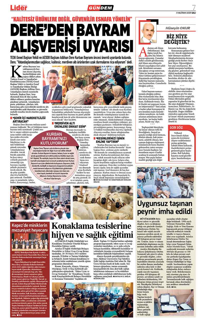 3 H A Z İ R A N 2025 L İ D E R G A Z E T E A N T A L Y A 7
