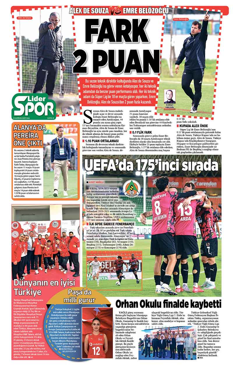 3 H A Z İ R A N 2025 L İ D E R G A Z E T E A N T A L Y A 8