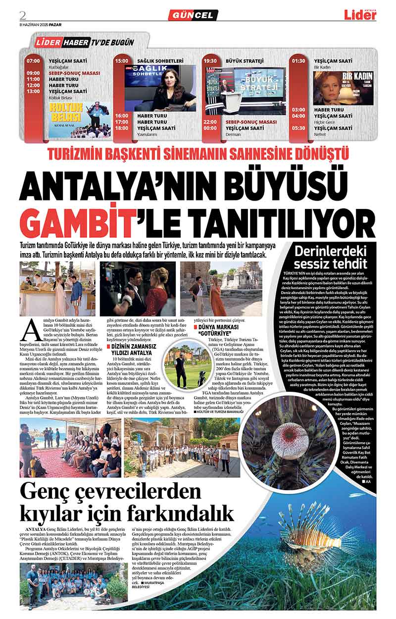 8 H A Z İ R A N 2025 L İ D E R G A Z E T E A N T A L Y A 2