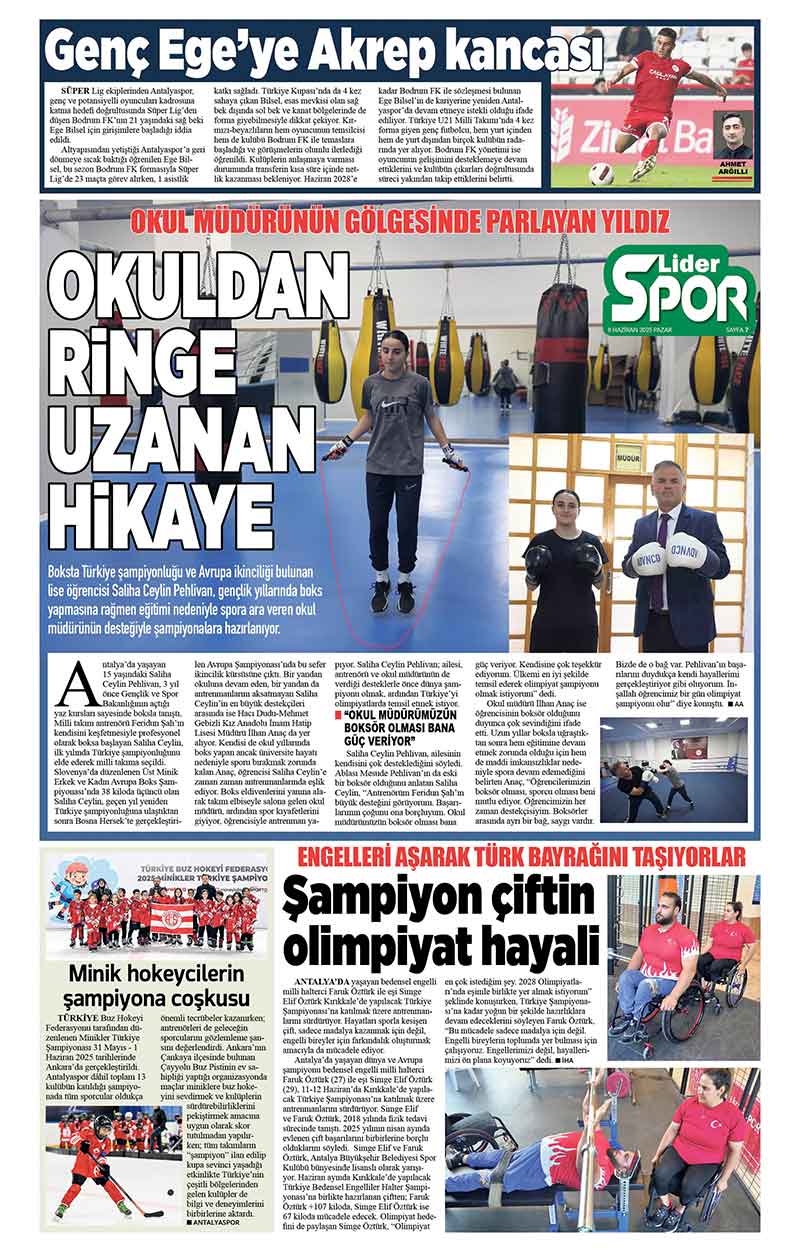 8 H A Z İ R A N 2025 L İ D E R G A Z E T E A N T A L Y A 7