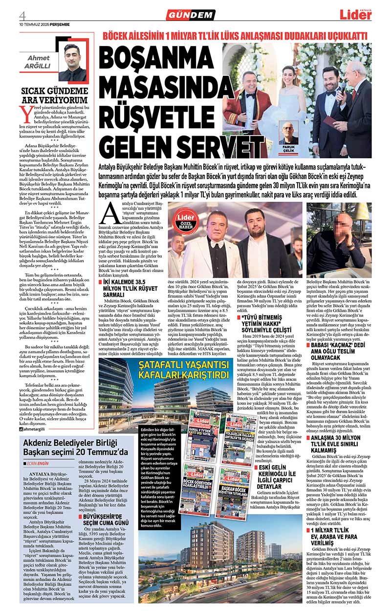 10 T E M M U Z 2025 L İ D E R G A Z E T E A N T A L Y A 4