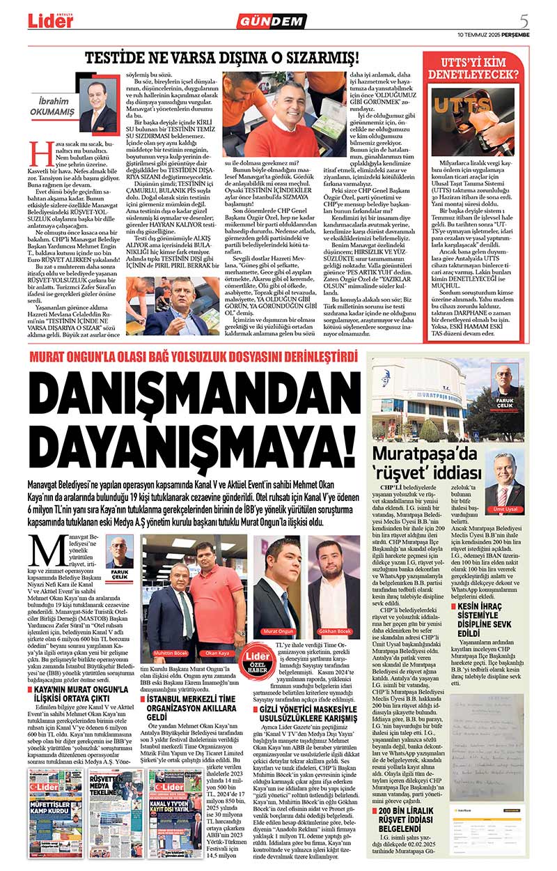10 T E M M U Z 2025 L İ D E R G A Z E T E A N T A L Y A 5