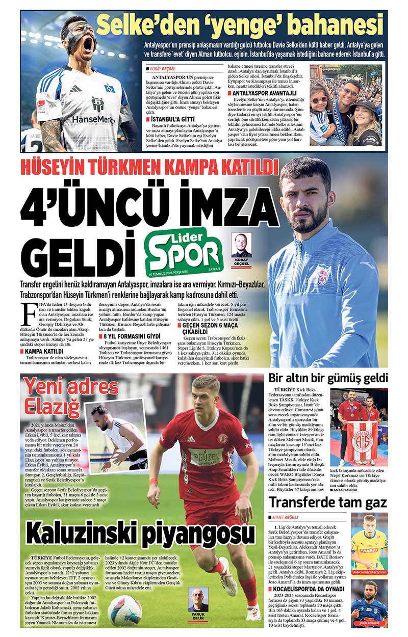 10 T E M M U Z 2025 L İ D E R G A Z E T E A N T A L Y A 8