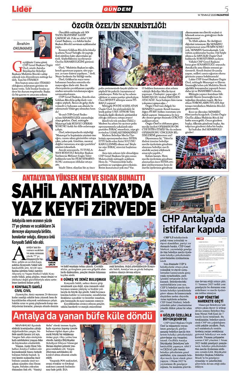 14 T E M M U Z 2025 L İ D E R G A Z E T E A N T A L Y A 5
