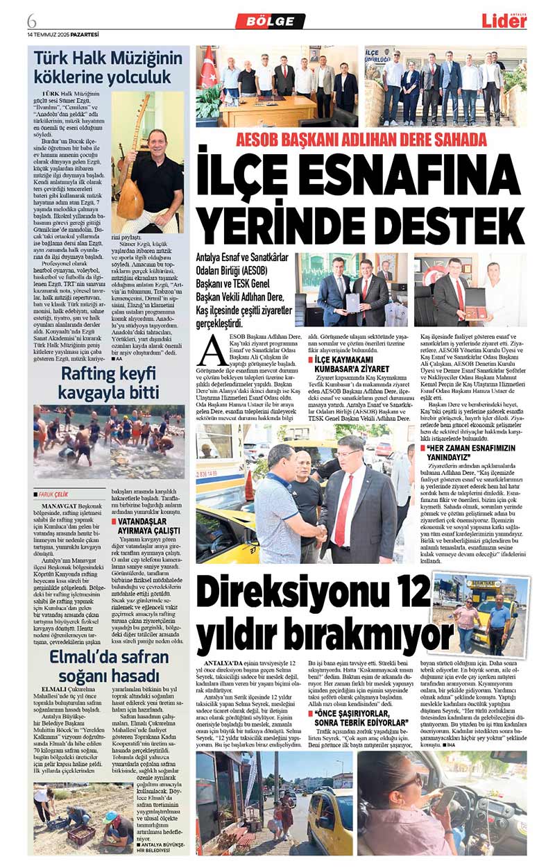 14 T E M M U Z 2025 L İ D E R G A Z E T E A N T A L Y A 6