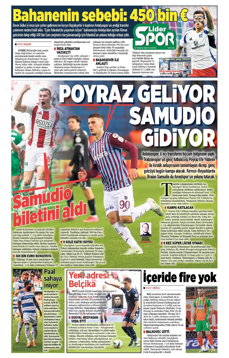 14 T E M M U Z 2025 L İ D E R G A Z E T E A N T A L Y A 8