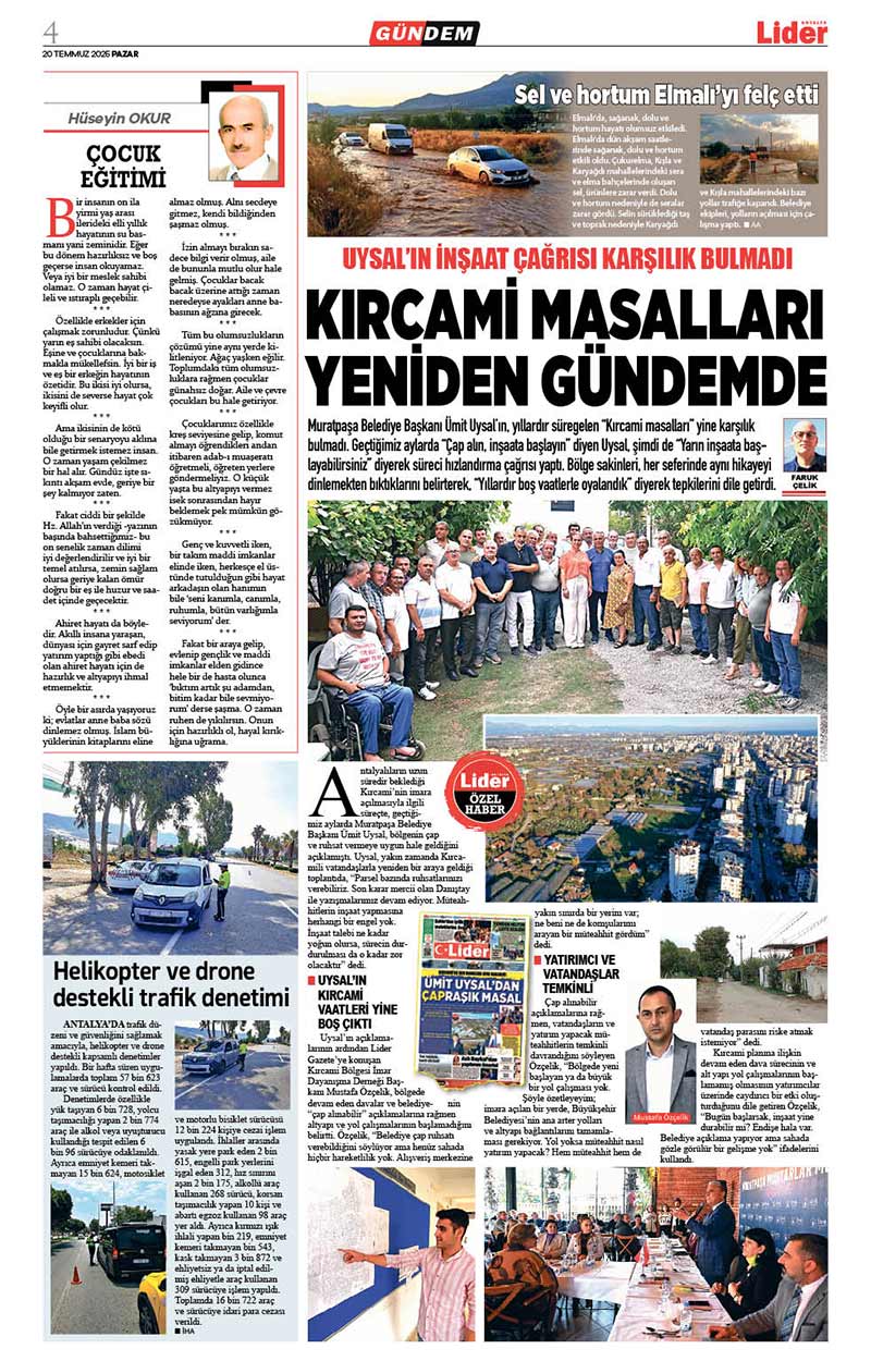 20 T E M M U Z 2025 L İ D E R G A Z E T E A N T A L Y A 4