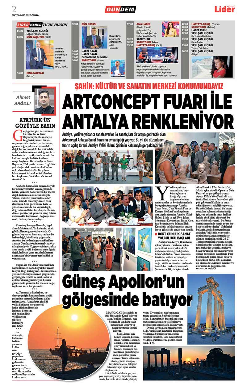 25 T E M M U Z 2025 L İ D E R G A Z E T E A N T A L Y A 2