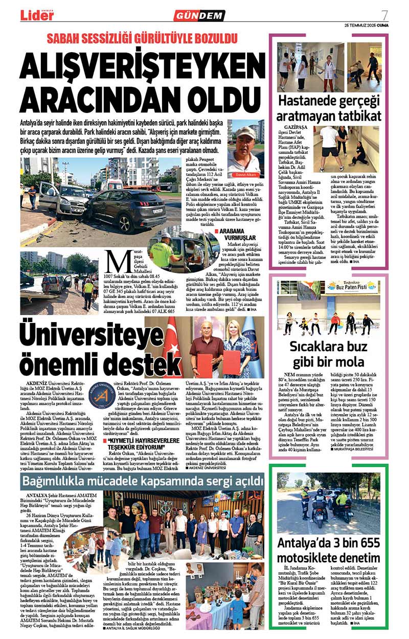 25 T E M M U Z 2025 L İ D E R G A Z E T E A N T A L Y A 7