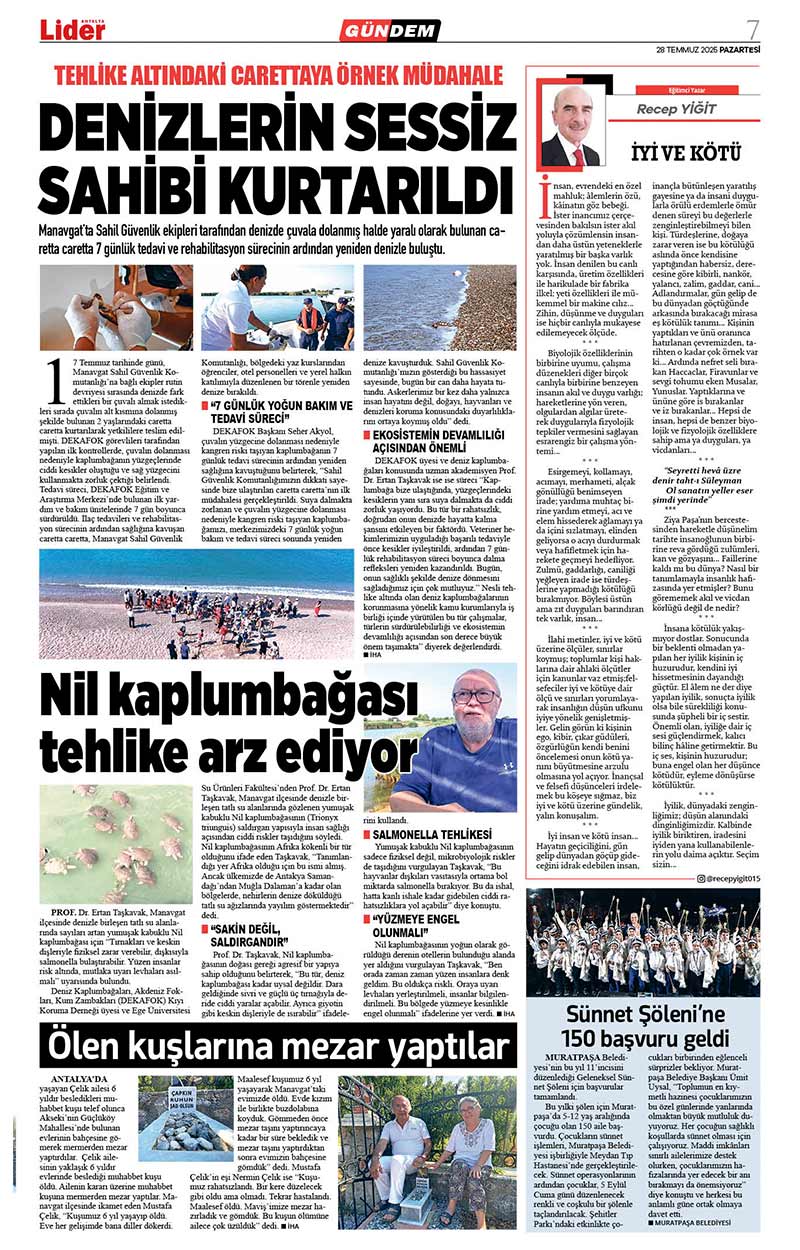 28 T E M M U Z 2025 L İ D E R G A Z E T E A N T A L Y A 7