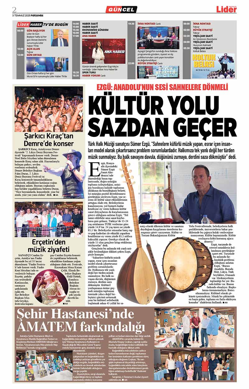 3 T E M M U Z 2025 L İ D E R G A Z E T E A N T A L Y A 2