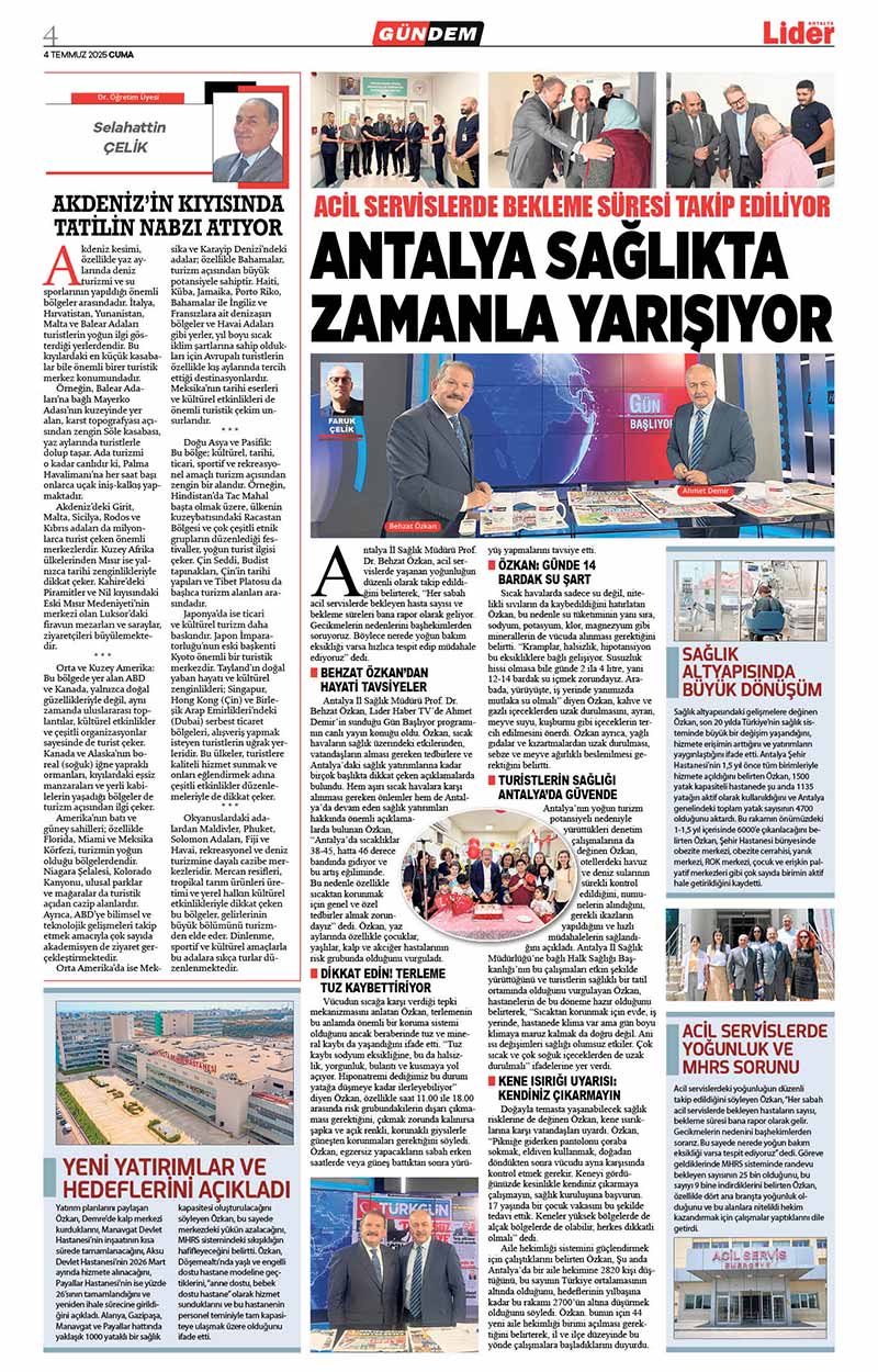 4 T E M M U Z 2025 L İ D E R G A Z E T E A N T A L Y A 4