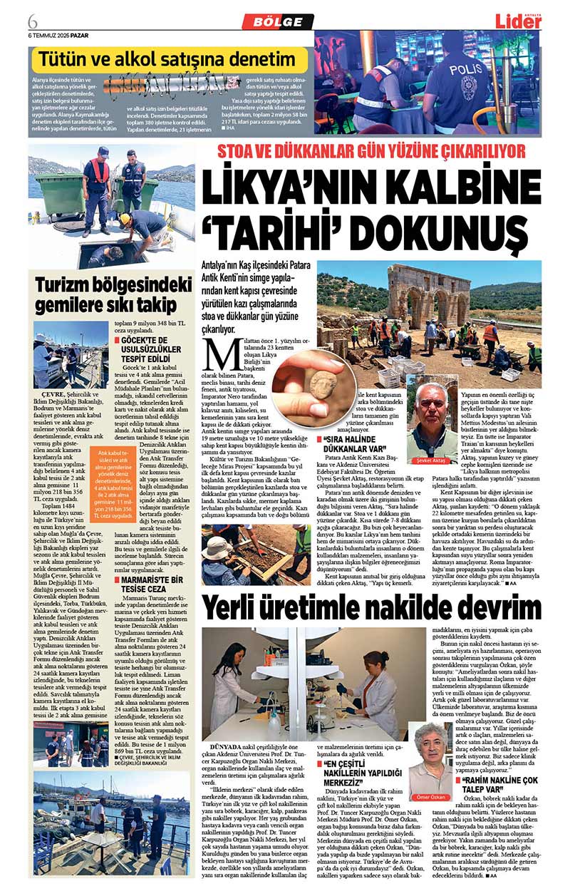 6 T E M M U Z 2025 L İ D E R G A Z E T E A N T A L Y A 6