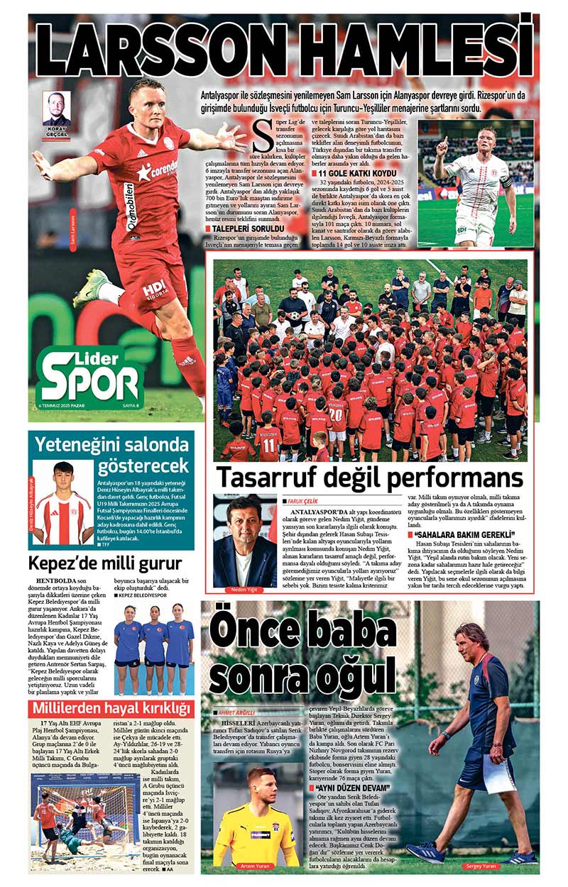 6 T E M M U Z 2025 L İ D E R G A Z E T E A N T A L Y A 8