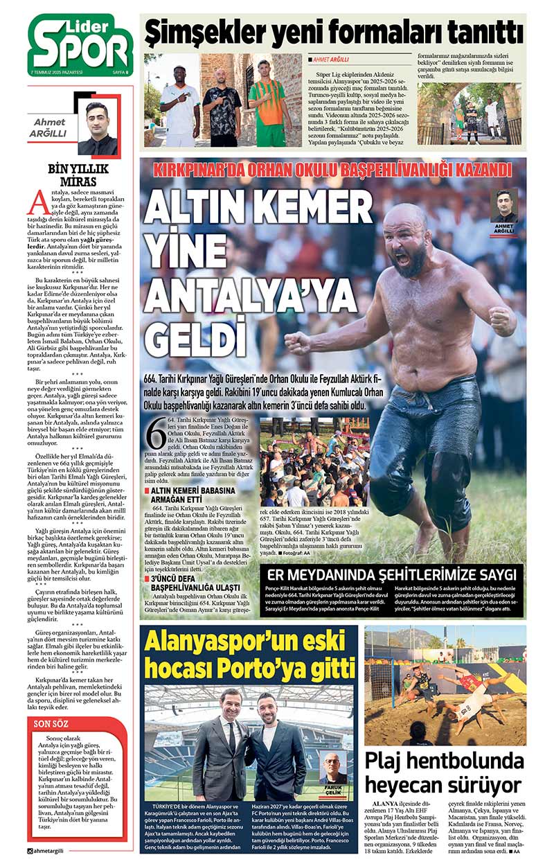 7 T E M M U Z 2025 L İ D E R G A Z E T E A N T A L Y A 8