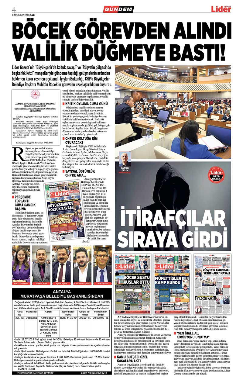 8 T E M M U Z 2025 L İ D E R G A Z E T E A N T A L Y A 4