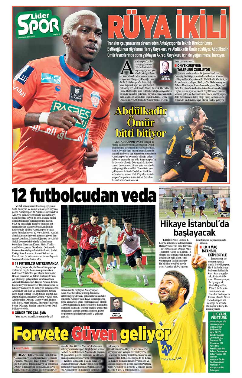 8 T E M M U Z 2025 L İ D E R G A Z E T E A N T A L Y A 8