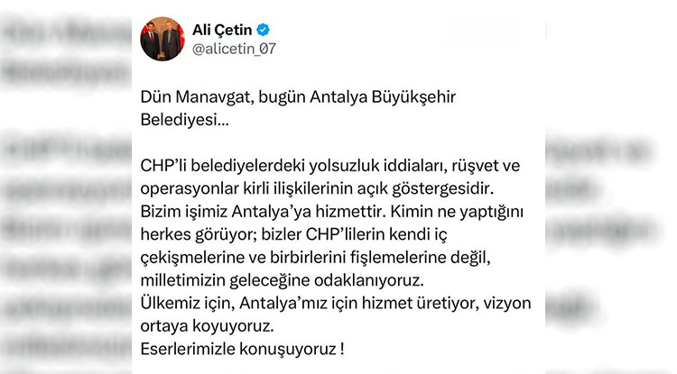 A K Parti Antalya İl Başkanı Çetin Biz Hizmetle, Onlar Rüşvetle Anılıyor 2