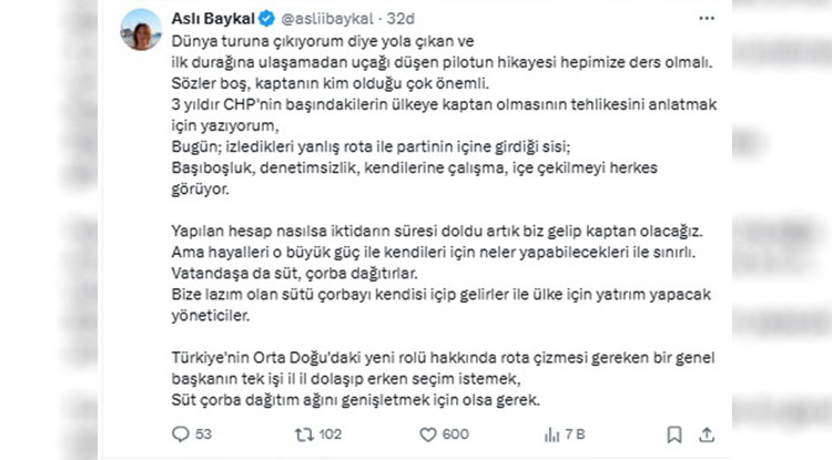 Aslı Baykal’dan Özel’e Tepki Göstermelik Iş Yapmasın 1