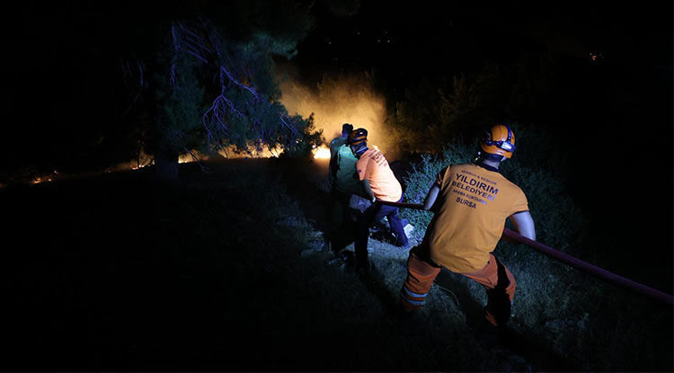 Bursa'nın Gürsu Ve Kestel Ilçeleri Arasındaki Orman Yangınına Müdahale Sürüyor 3