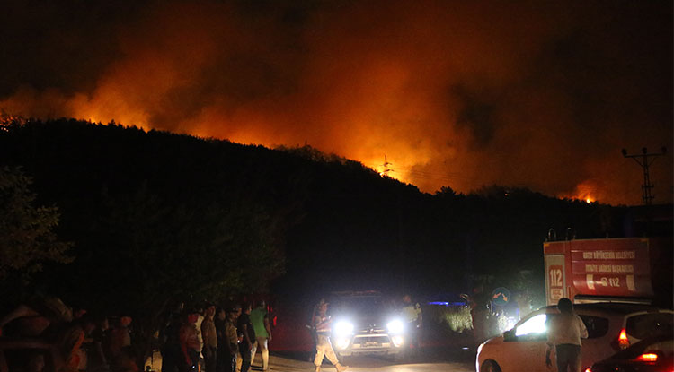 Hatay Dörtyol’daki Orman Yangınına Müdahale Sürüyor