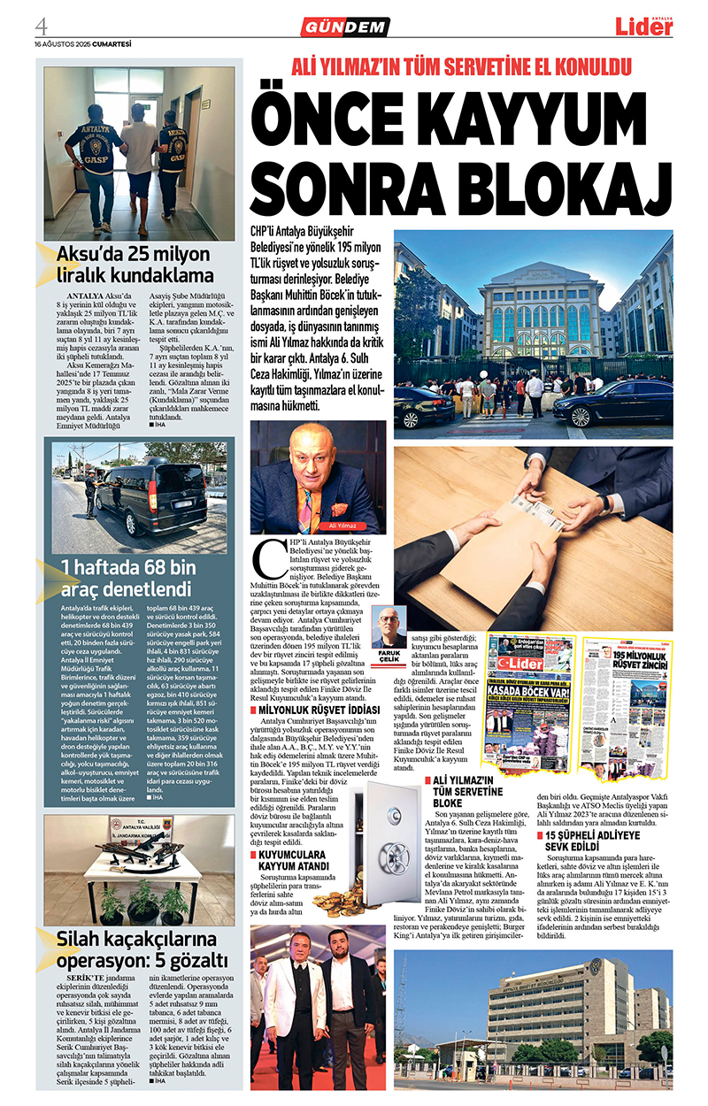 16 A Ğ U S T O S 2025 L İ D E R G A Z E T E A N T A L Y A 4