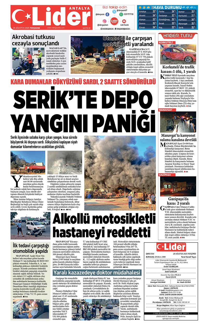 28 A Ğ U S T O S 2025 L İ D E R G A Z E T E A N T A L Y A 3