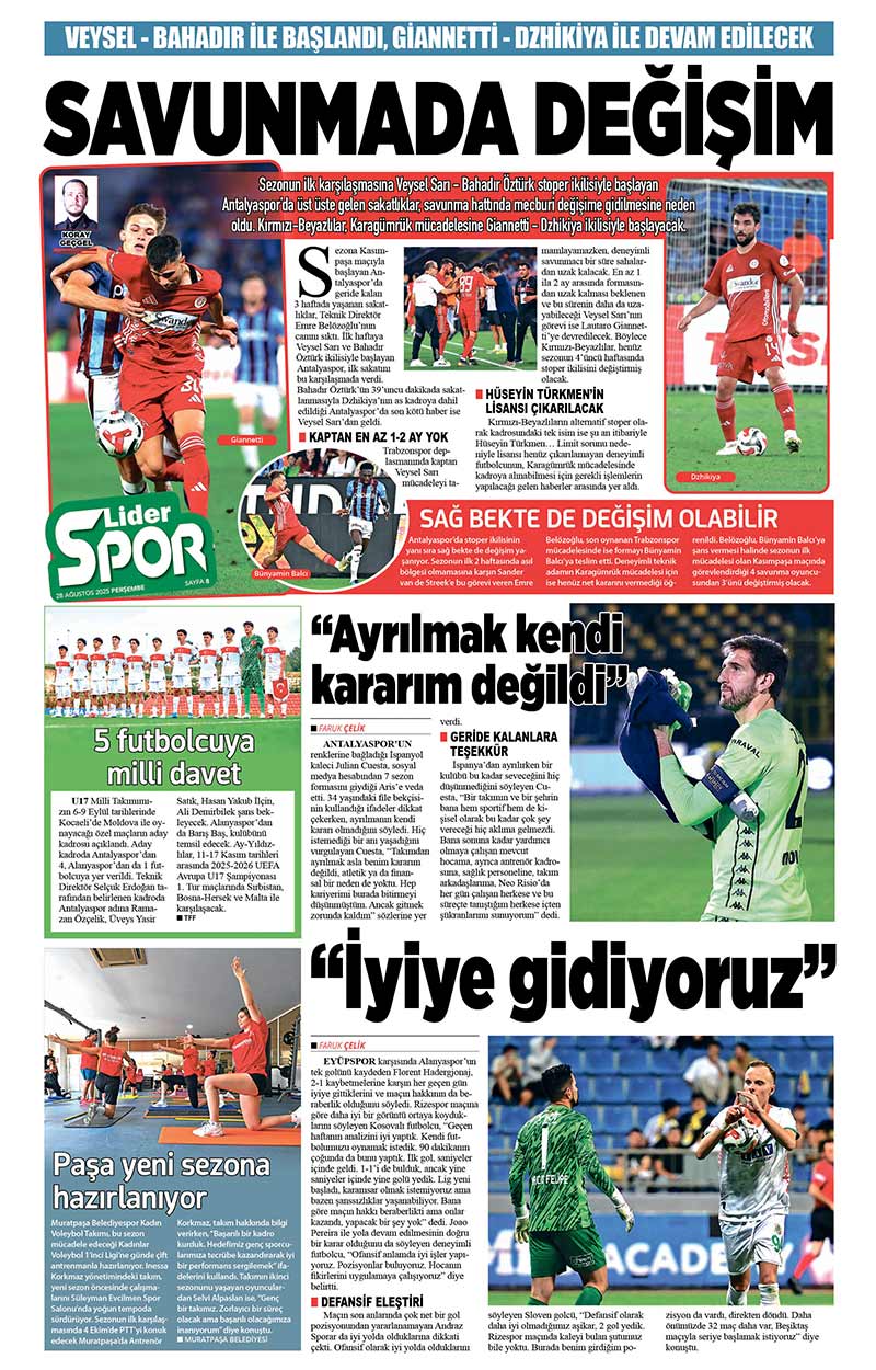 28 A Ğ U S T O S 2025 L İ D E R G A Z E T E A N T A L Y A 8