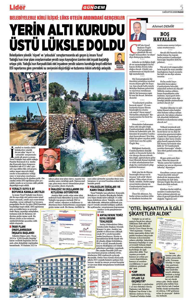 3 A Ğ U S T O S 2025 L İ D E R G A Z E T E A N T A L Y A 5