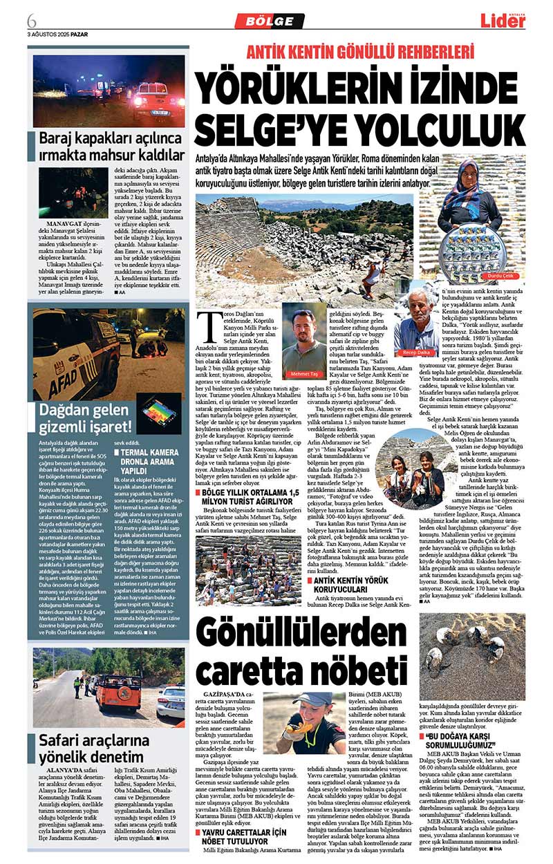 3 A Ğ U S T O S 2025 L İ D E R G A Z E T E A N T A L Y A 6