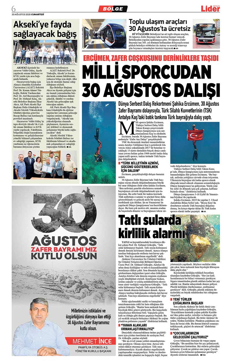 30 A Ğ U S T O S 2025 L İ D E R G A Z E T E A N T A L Y A 6