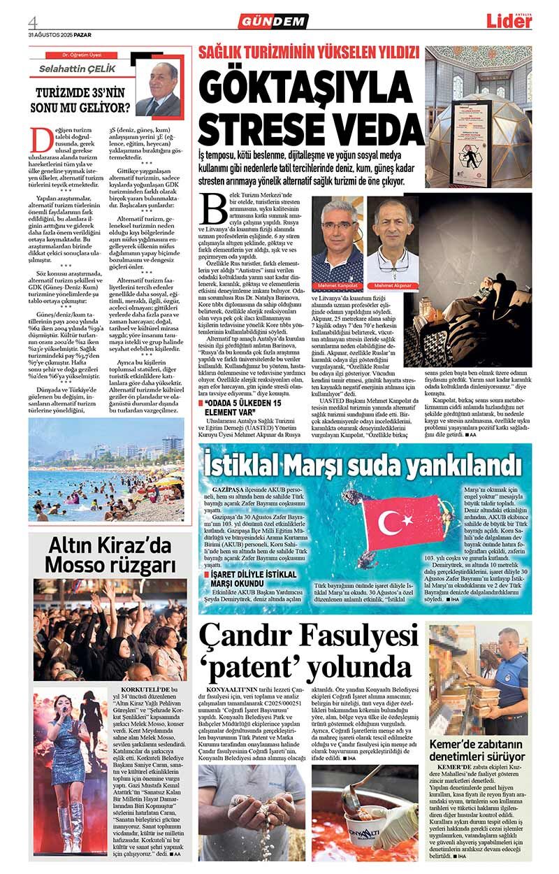 31 A Ğ U S T O S 2025 L İ D E R G A Z E T E A N T A L Y A 4