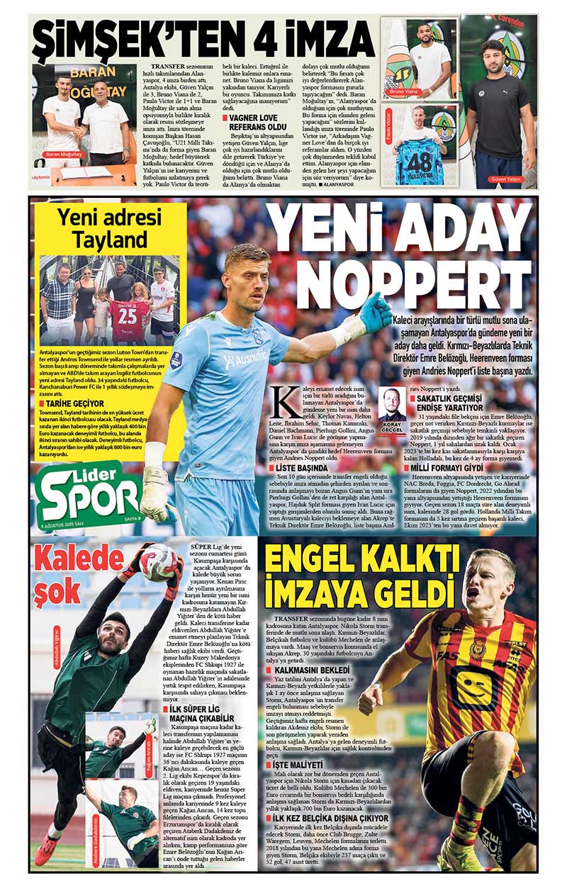 5 A Ğ U S T O S 2025 L İ D E R G A Z E T E A N T A L Y A 8