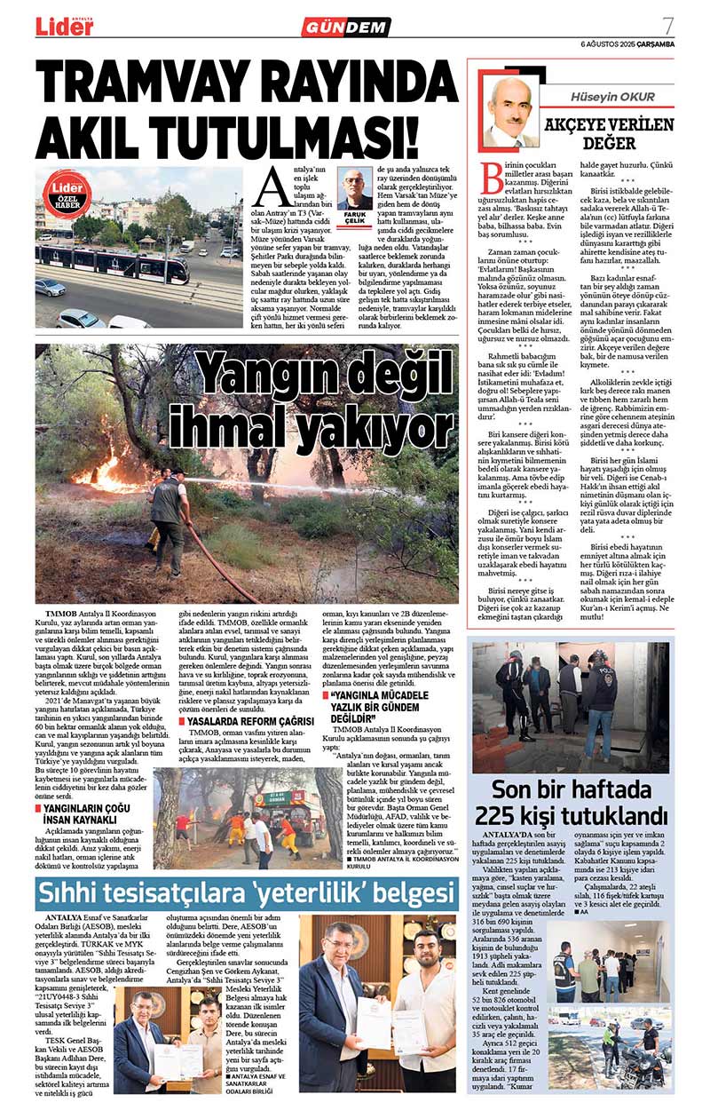 6 A Ğ U S T O S 2025 L İ D E R G A Z E T E A N T A L Y A 7