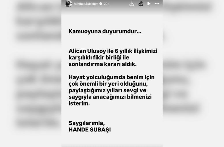 6 Yıl Sonra Sona Erdi Hande Subaşı’nda Ayrılık Açıklaması