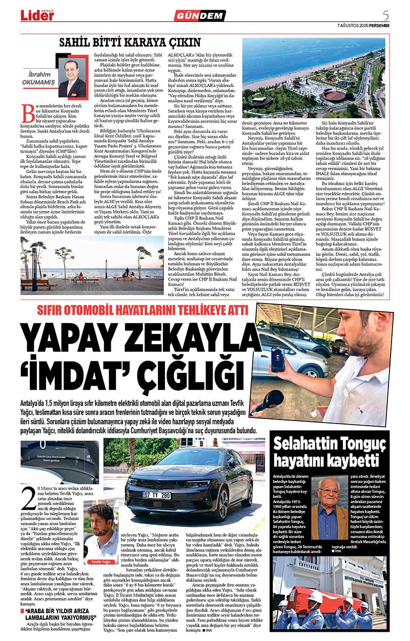 7 A Ğ U S T O S 2025 L İ D E R G A Z E T E A N T A L Y A 5