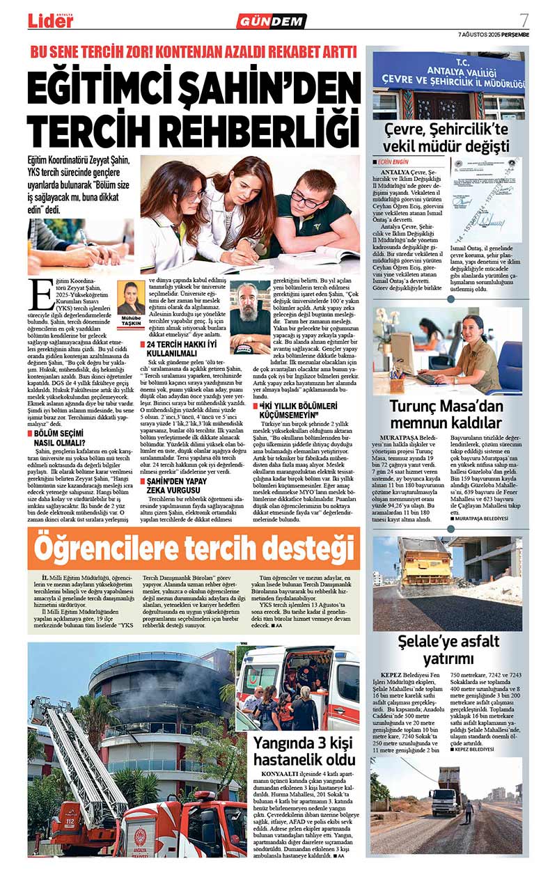 7 A Ğ U S T O S 2025 L İ D E R G A Z E T E A N T A L Y A 7