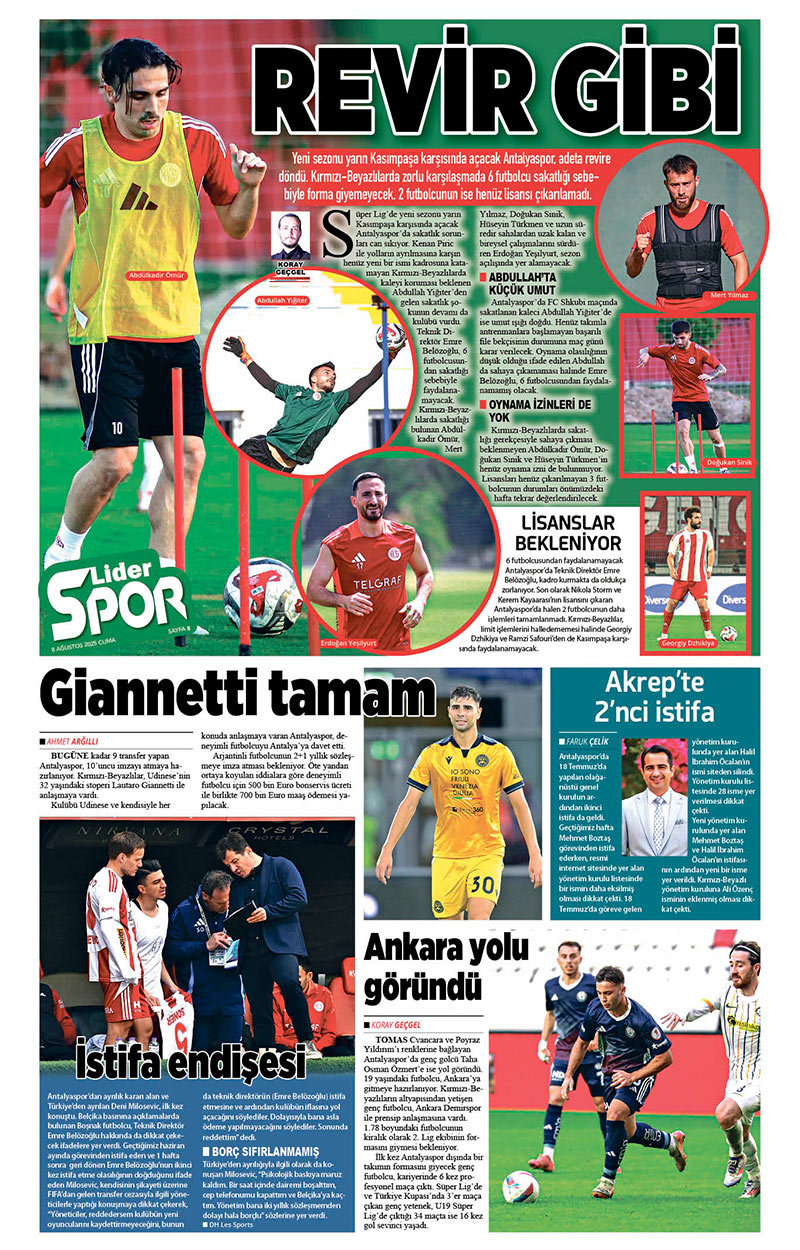 8 A Ğ U S T O S 2025 L İ D E R G A Z E T E A N T A L Y A 8